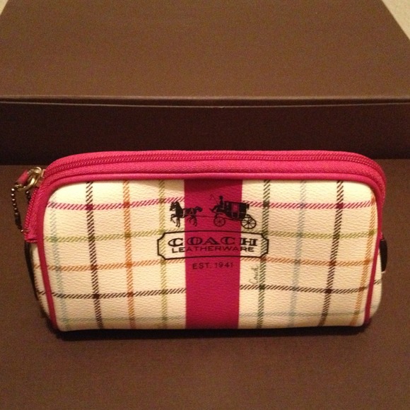 Coach Signature Tattersall Sweetie Plaid Clutch