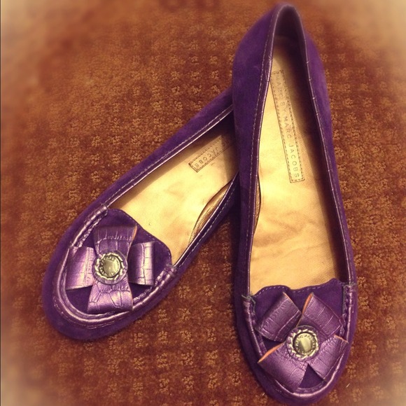 Marc Jacobs purple suede ballerina flats