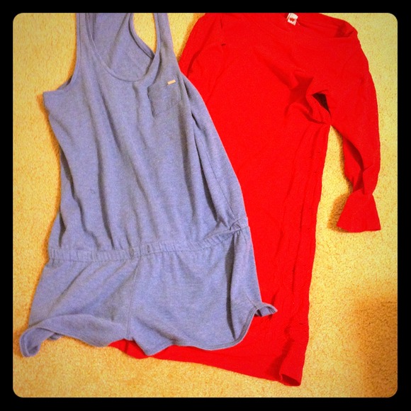 Vs romper and red spandex dress