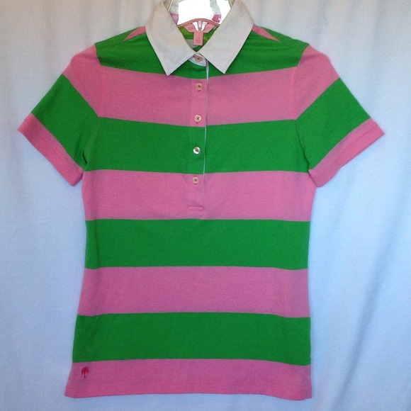50% offLILY PULITZER Pink/Green Rugby Polo Top