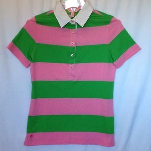 50% offLILY PULITZER Pink/Green Rugby Polo Top