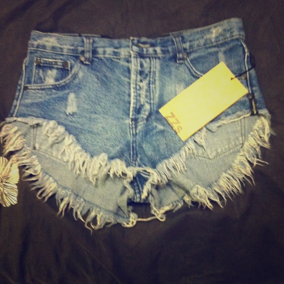 One teaspoon denim frayed jean shorts