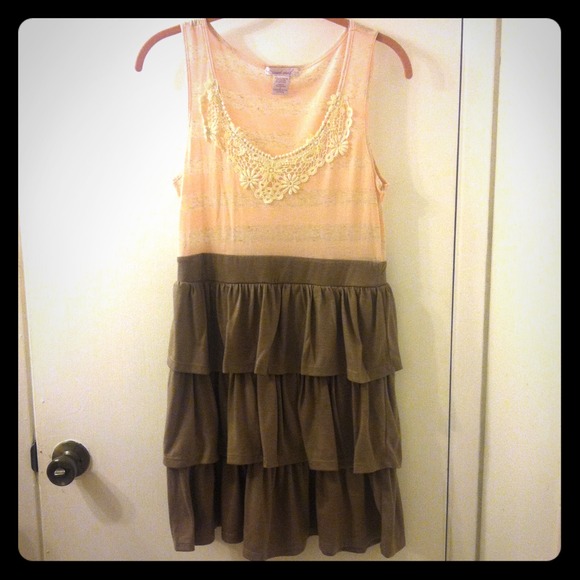Pink & brown scoop neck dress - Picture 1 of 1