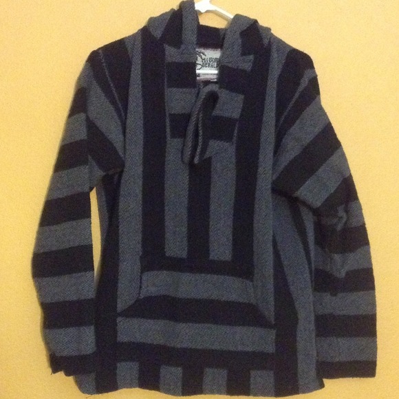 Grey and black pancho sweater