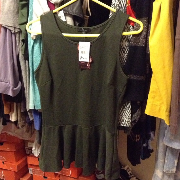 BNWT Olive Green Peplum Top