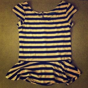 Stripped peplum top.