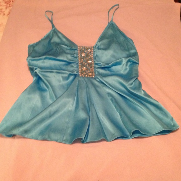 ✂️ Mark Down ✂️  Embellished silk camisole top 💙