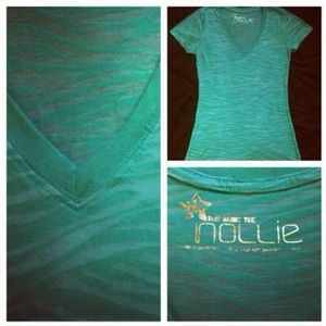 ❗SOLD❗Pacsun Nollie Zebra Print Aqua V-neck