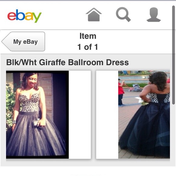Black/White Giraffe print ballroom dress - Picture 1 of 1