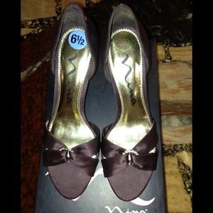 Nina Brown Satin D'orsay Heels - 6.5