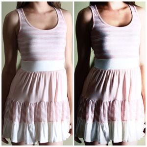 💓 Striped Pink & White Summer Dress