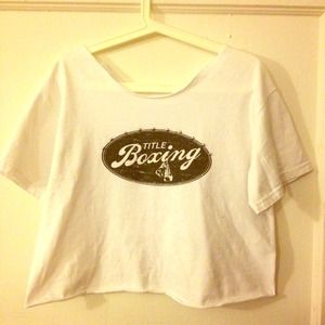 White cropped studded t shirt medium