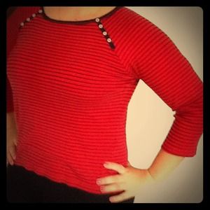 Red top with black stripes
