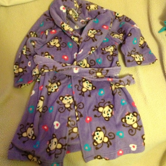 Reduced Purple monkey plush bathrobe girls  7/8