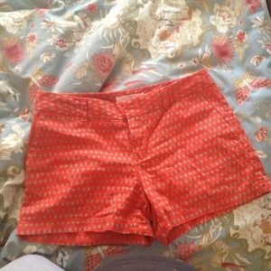 Ann Taylor the Loft orange and taupe shorts