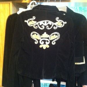 Black Velvet Embroidered Jacket