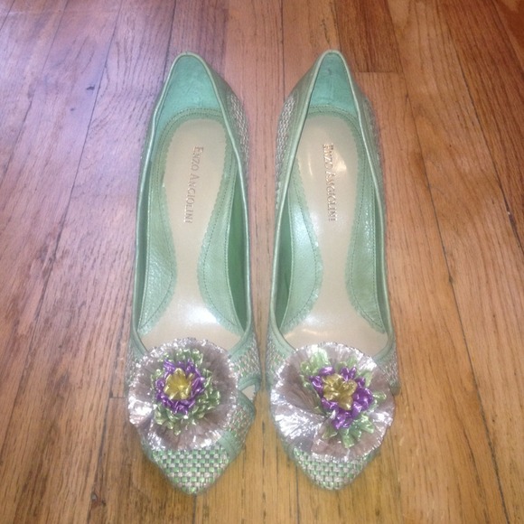 Enzo Angiolini leather/fabric heels