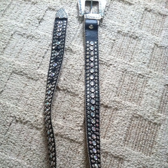 Xl black bling belt