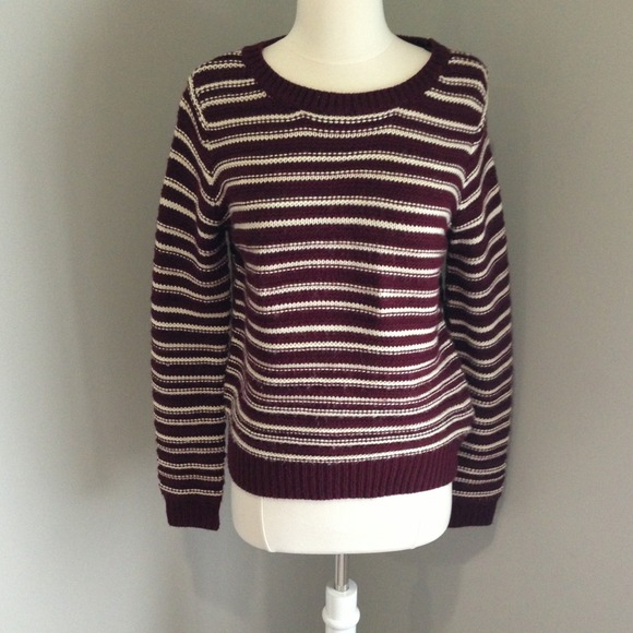 Sweaters - Maroon Striped Sweater