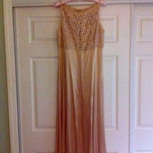 **RESERVED** REDUCED AGAIN Satin gold prom dress