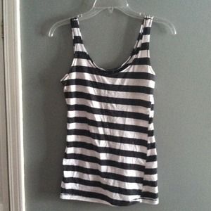 Gray & White Stripped Tank