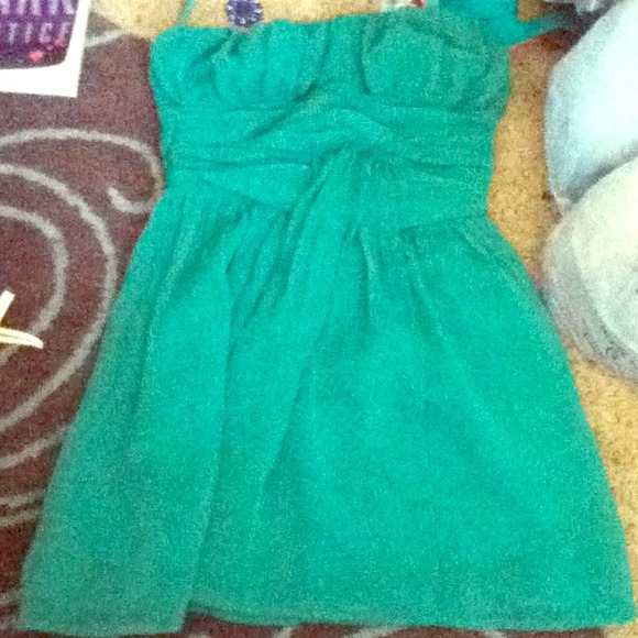 Chiffon Emerald green dress