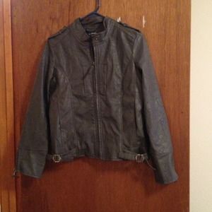 Grey leather like jacket