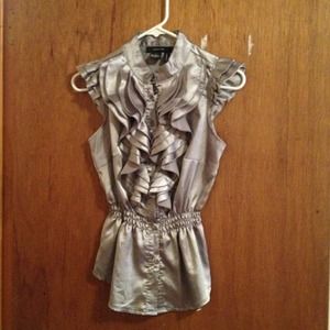 Silky silver blouse