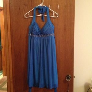 Blue halter dress