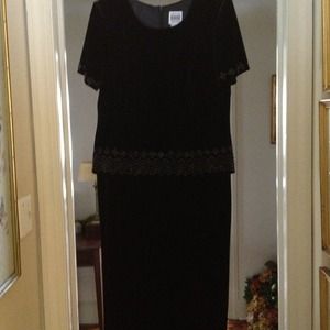 Long Black velvet dress