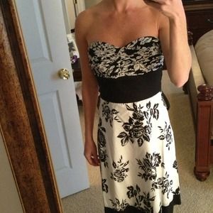 White House black market strapless dress