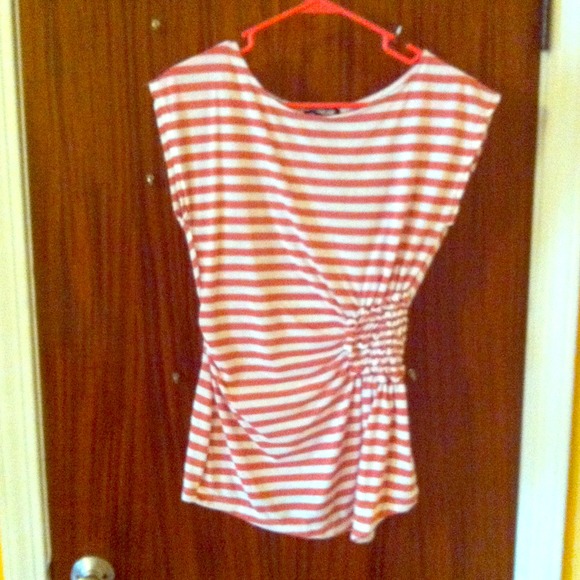 Coral striped shirt