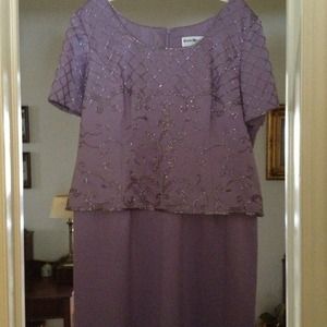 Long dress with attached embellished top