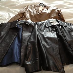 Three women's leather jackets