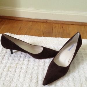 Charles David dark brown fabric shoes.