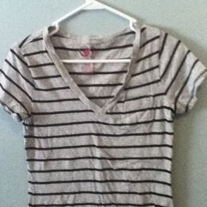 Grey shirt with black stripes
