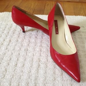 Red 1.5 inch heels. Bandolino.