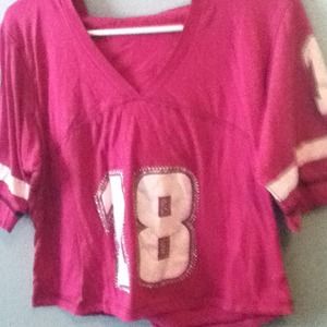 Jersey half shirt with hood