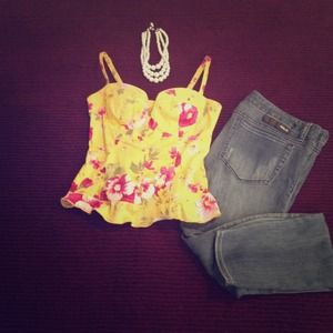 Yellow and pink Flower top
