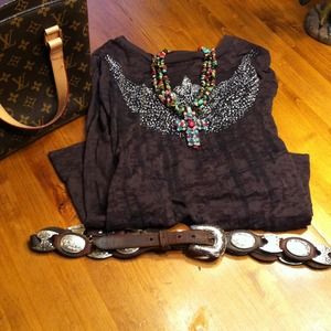 Western belt with silver conchoes