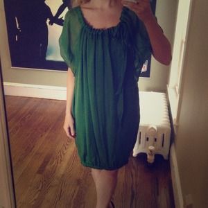 ***RESEREVED*** jewel green chiffon dress