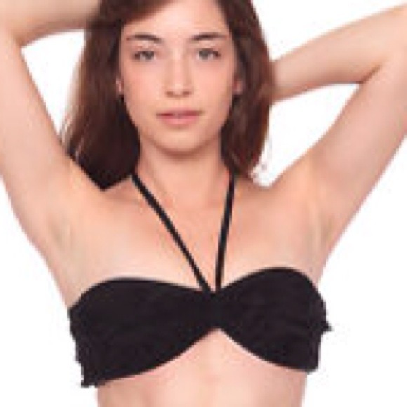American Apparel 3-D Flower mesh bandeau black NWT