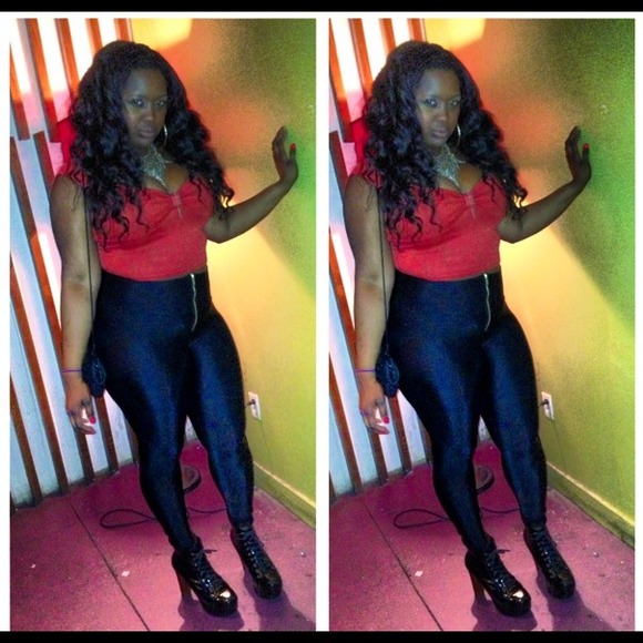 Black Zip Front Leggings