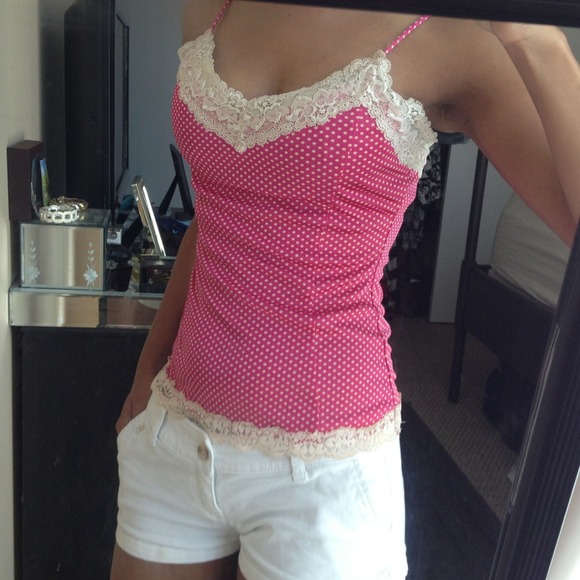 Limited pink polka dot camisole adjustable straps