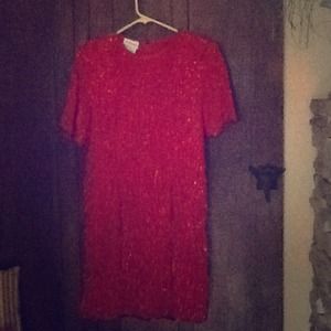 Sequined red "vintage" looking dress.
