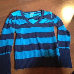 Blue striped Aeropostale v-neck
