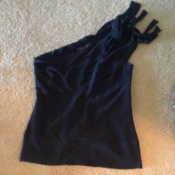 Gorgeous black 100% silk one shoulder top