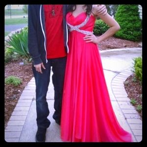 Sherri hill watermelon prom dress