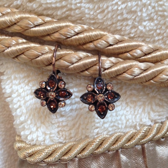 Brown Rhinestone Earrings