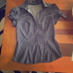 Express polka dot shirtsleeve top